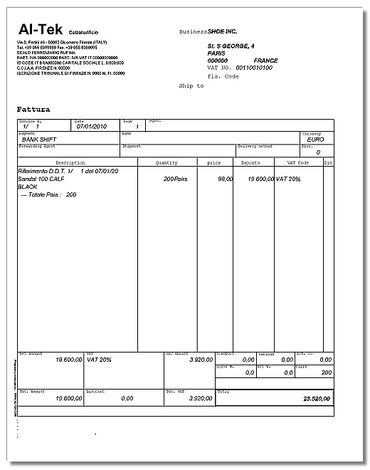 invoice sample