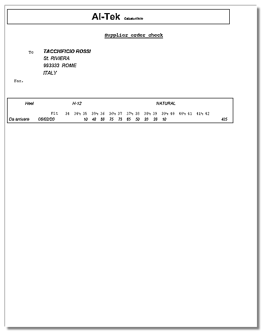 Supplier order check